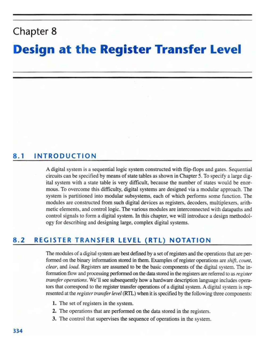 Design at the Register Transfer Level