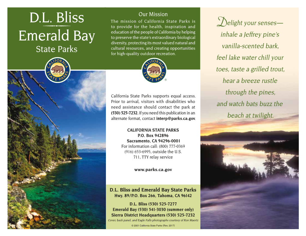 D.L. Bliss and Emerald Bay State Parks Hwy