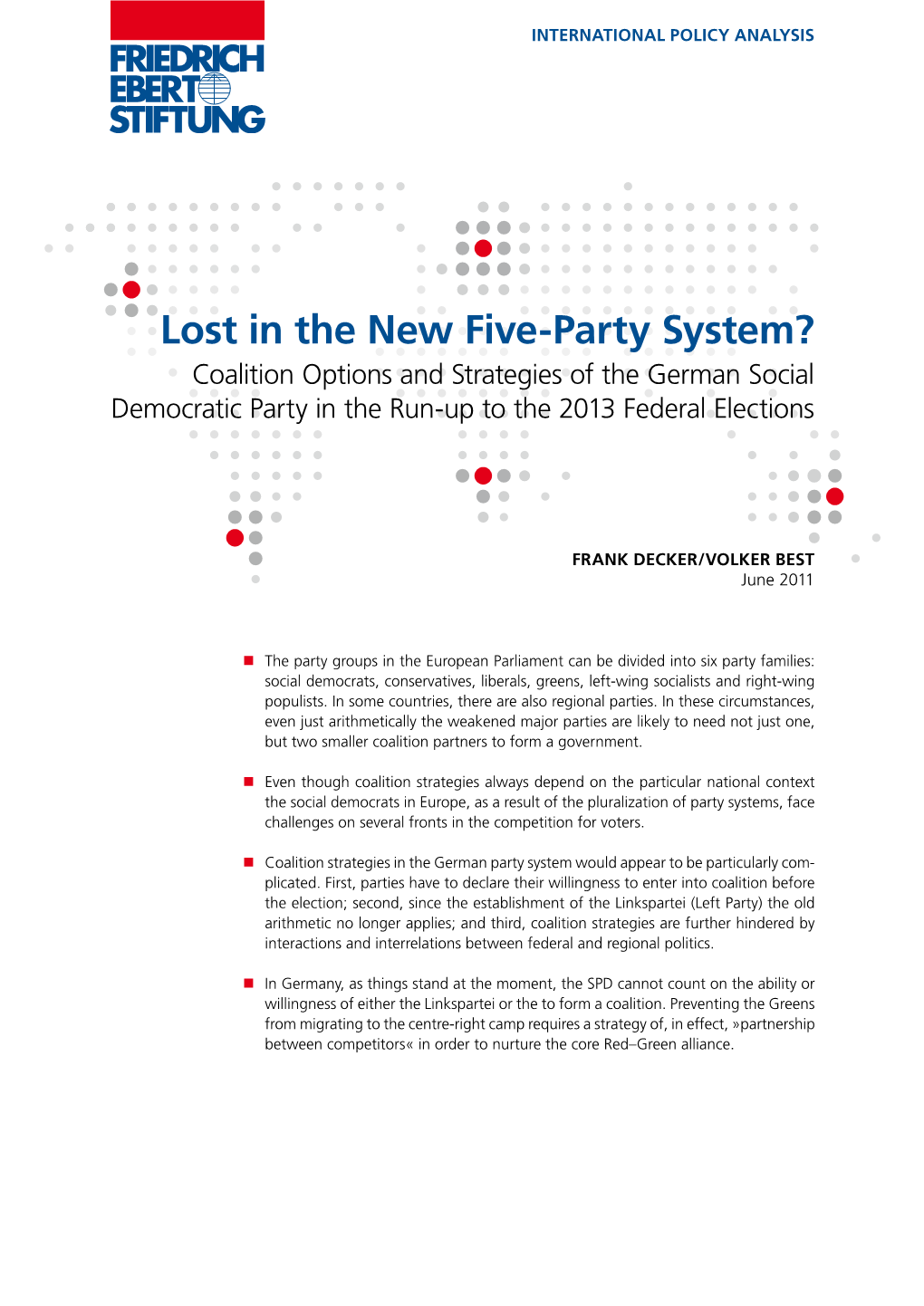 Coalition Options and Strategies of the German Social Democratic Party in the Run-Up to the 2013 Federal Elections