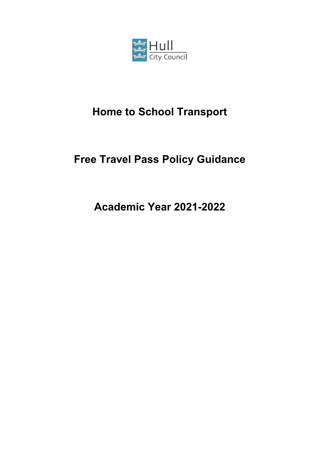 Home to School Transport Free Travel Pass Guidance Updated April 2021