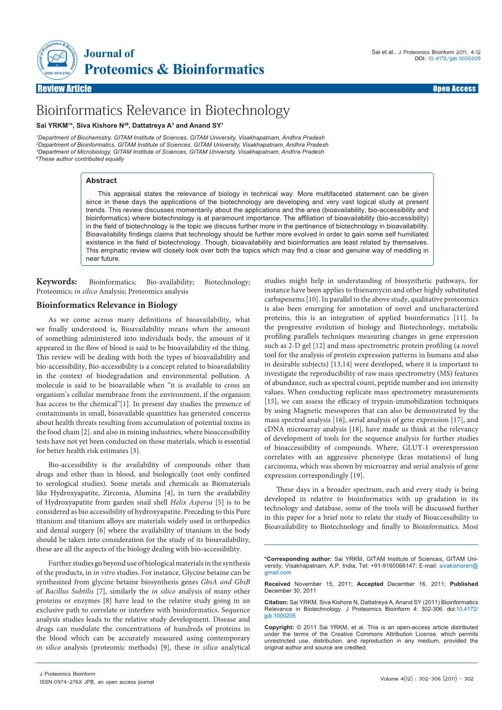 Bioinformatics Relevance in Biotechnology