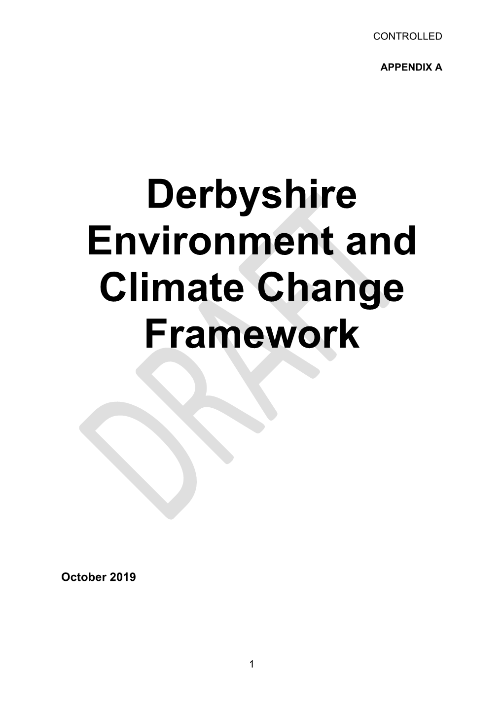 Derbyshire Environment and Climate Change Framework