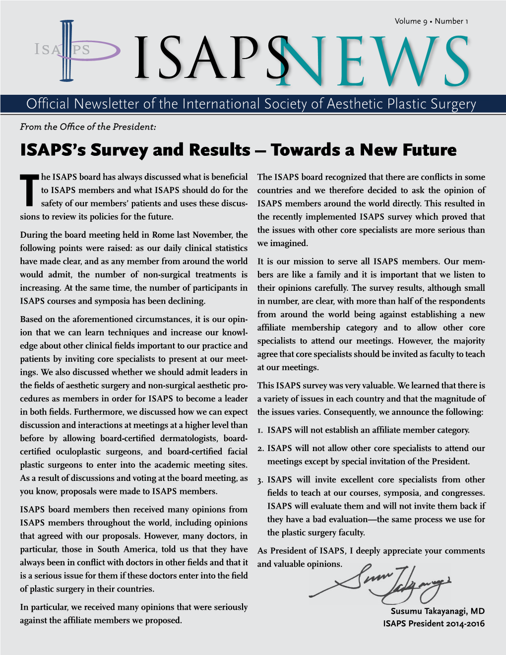 ISAPS's Survey and Results