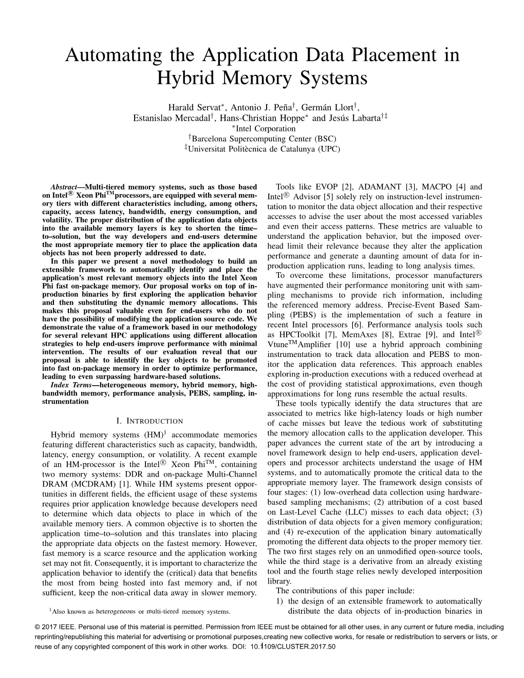 Automating the Application Data Placement in Hybrid Memory Systems