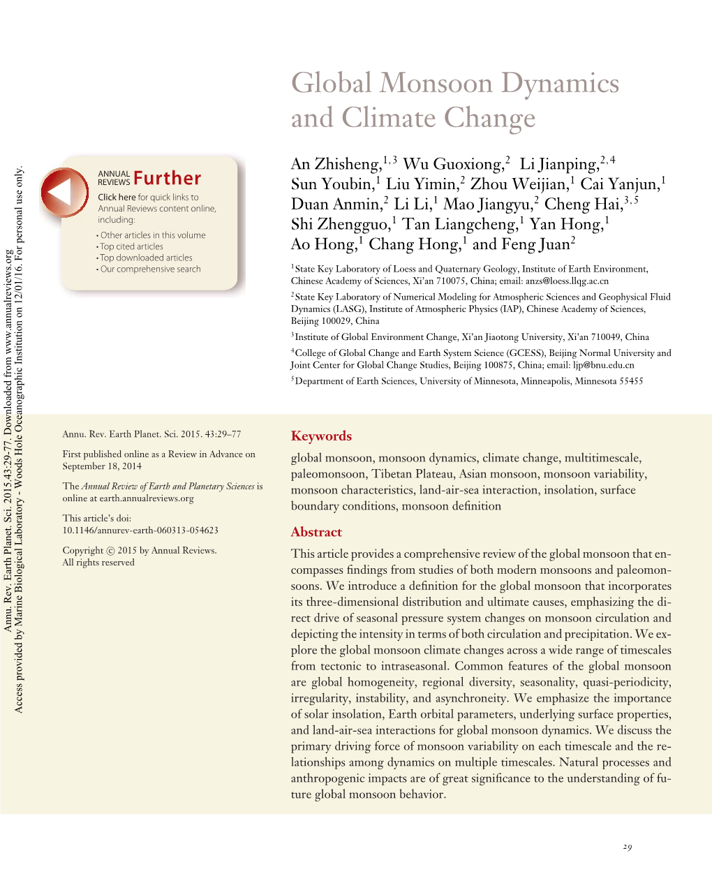 Global Monsoon Dynamics and Climate Change