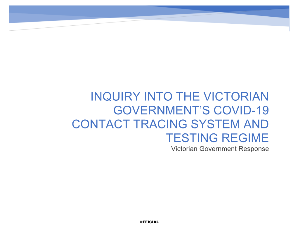 Inquiry Into the Victorian Government's Covid-19 Contact Tracing System And