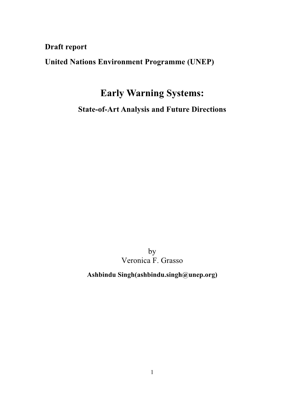 Early Warning Systems: State-Of-Art Analysis and Future Directions