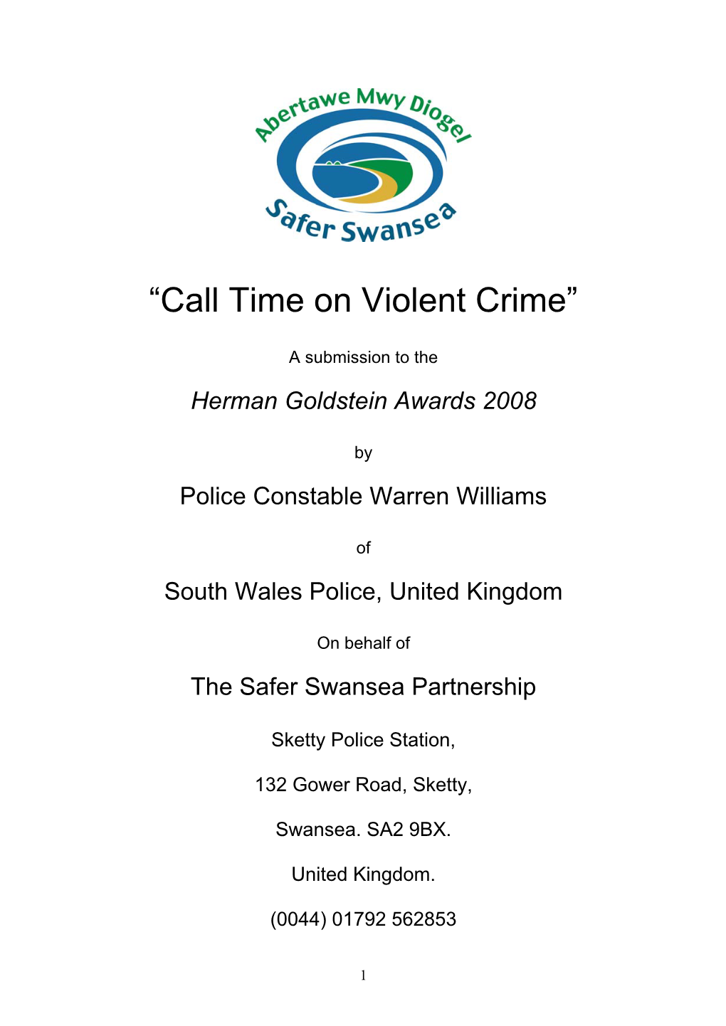 Safer Swansea: Call Time on Violent Crime