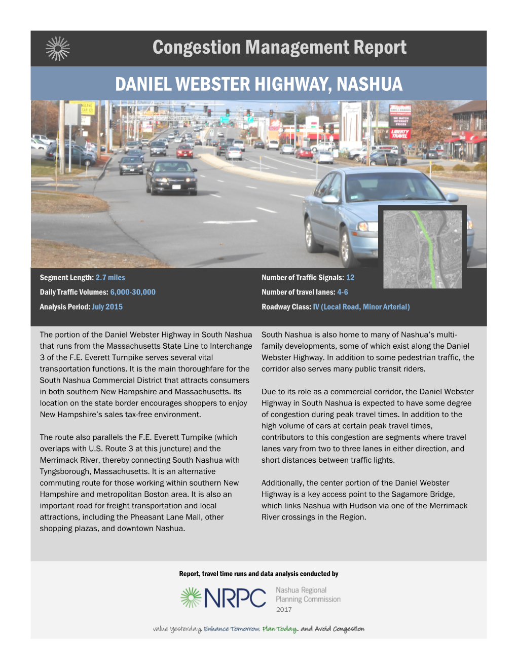 DANIEL WEBSTER HIGHWAY, NASHUA Congestion Management