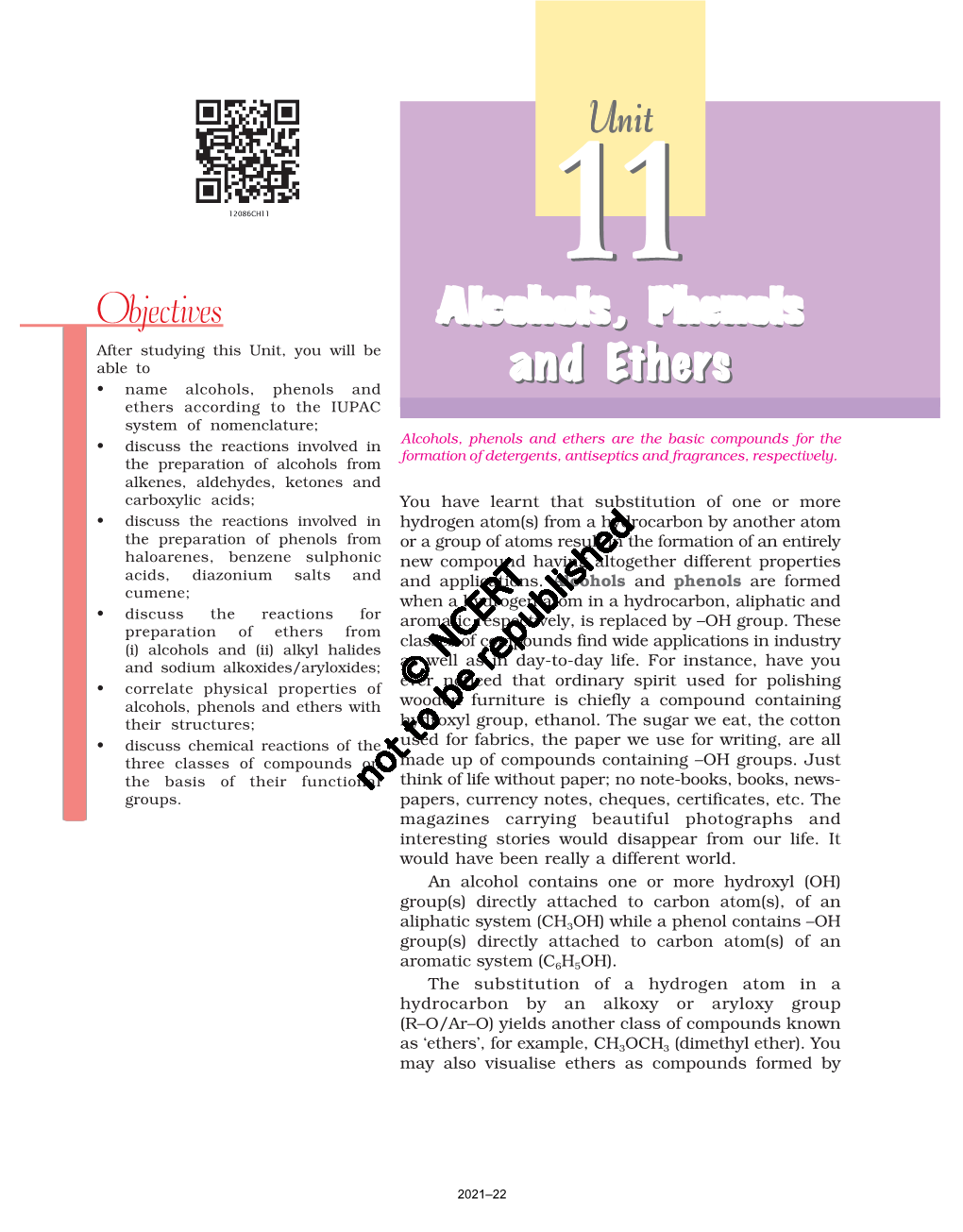 Alcohols, Phenols and Ethers