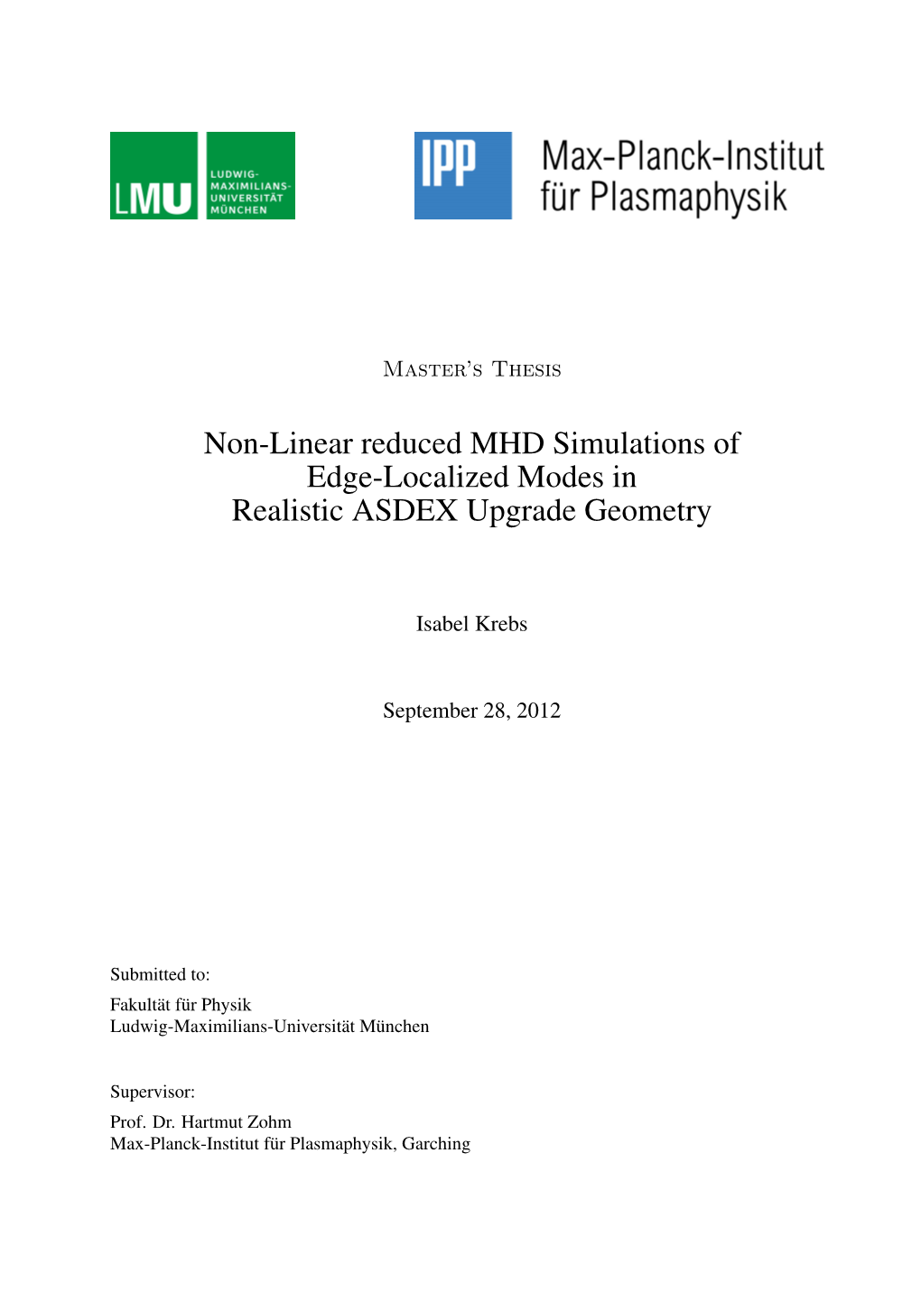 Non-Linear Reduced MHD Simulations of Edge-Localized Modes in Realistic ASDEX Upgrade Geometry