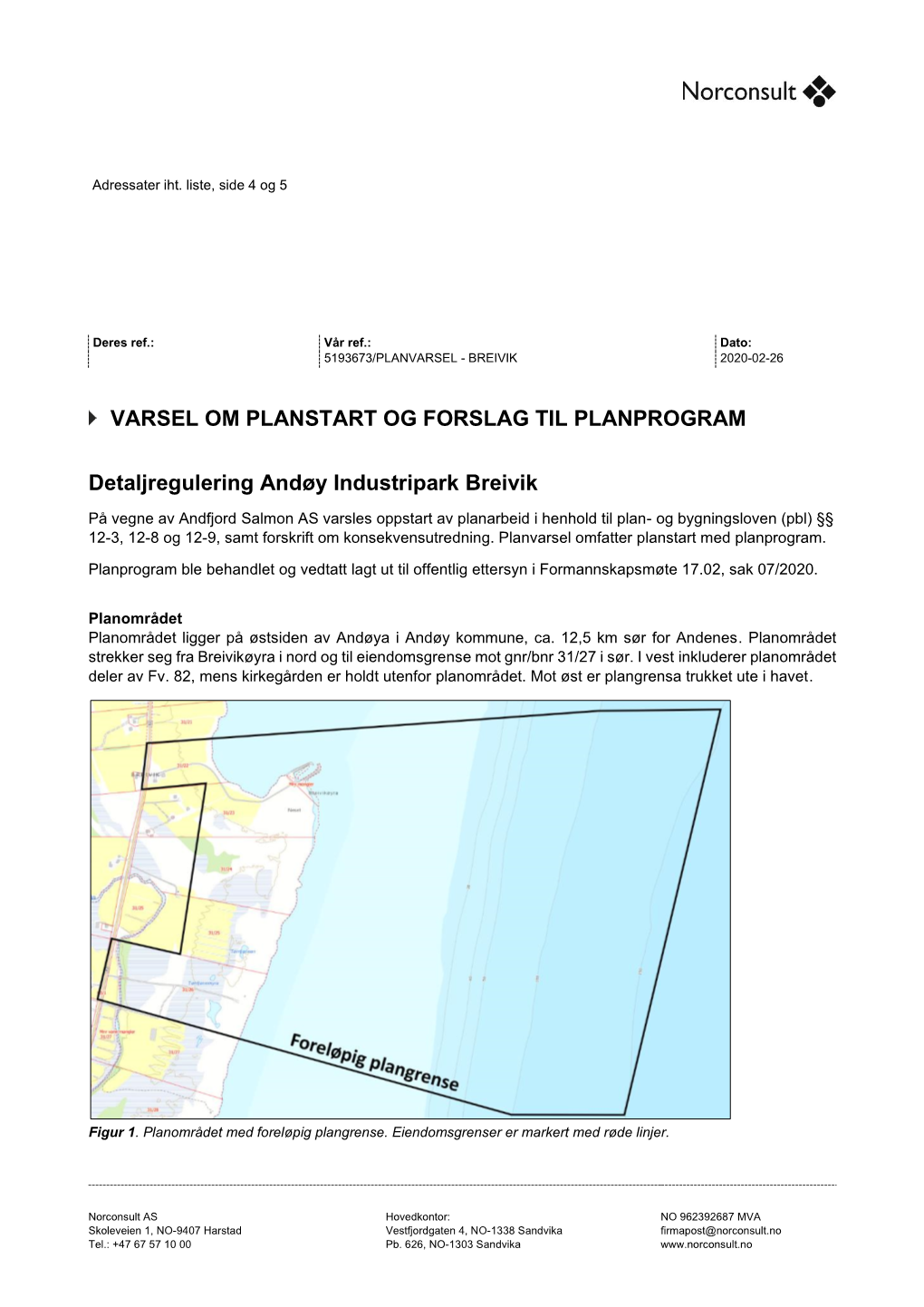 Varsel Om Planstart Og Forslag Til Planprogram