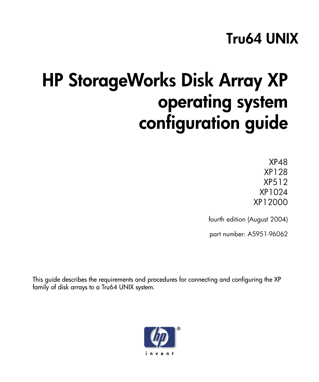 HP Storageworks Operating System Configuration Guide: Tru64 Unix