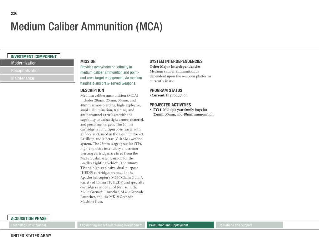 Medium Caliber Ammunition (MCA)