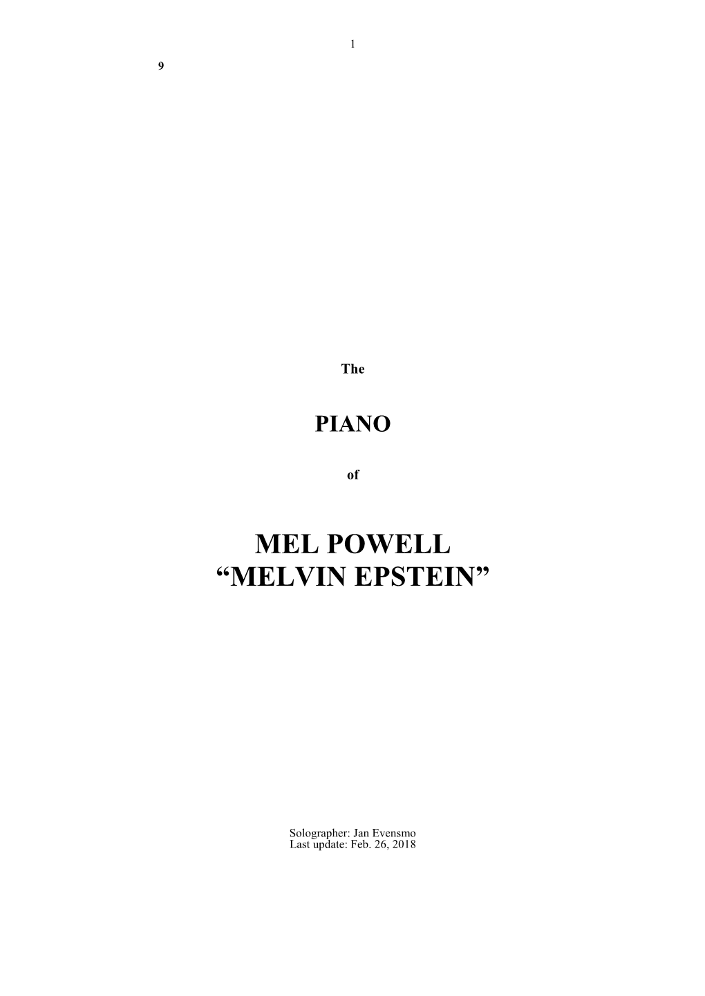 Mel Powell “Melvin Epstein”