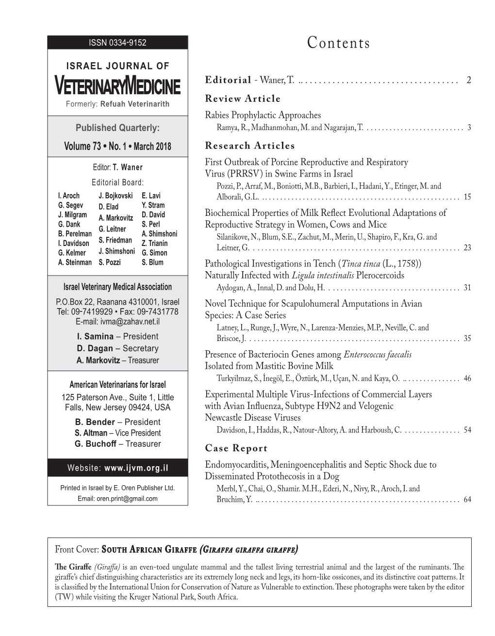 Israel Journal of Veterinary Medicine