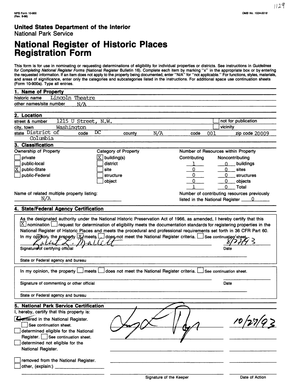 National Register of Historic Places Registration Form