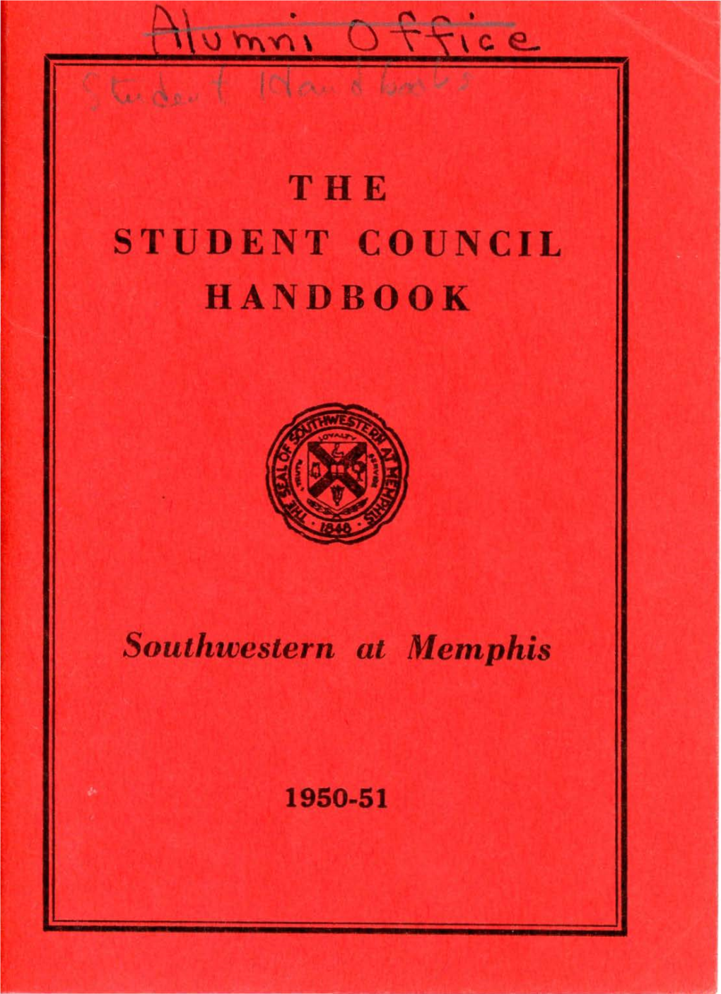 THE STUDENT COUNCIL HANDBOOK • Southwestern at Memphis