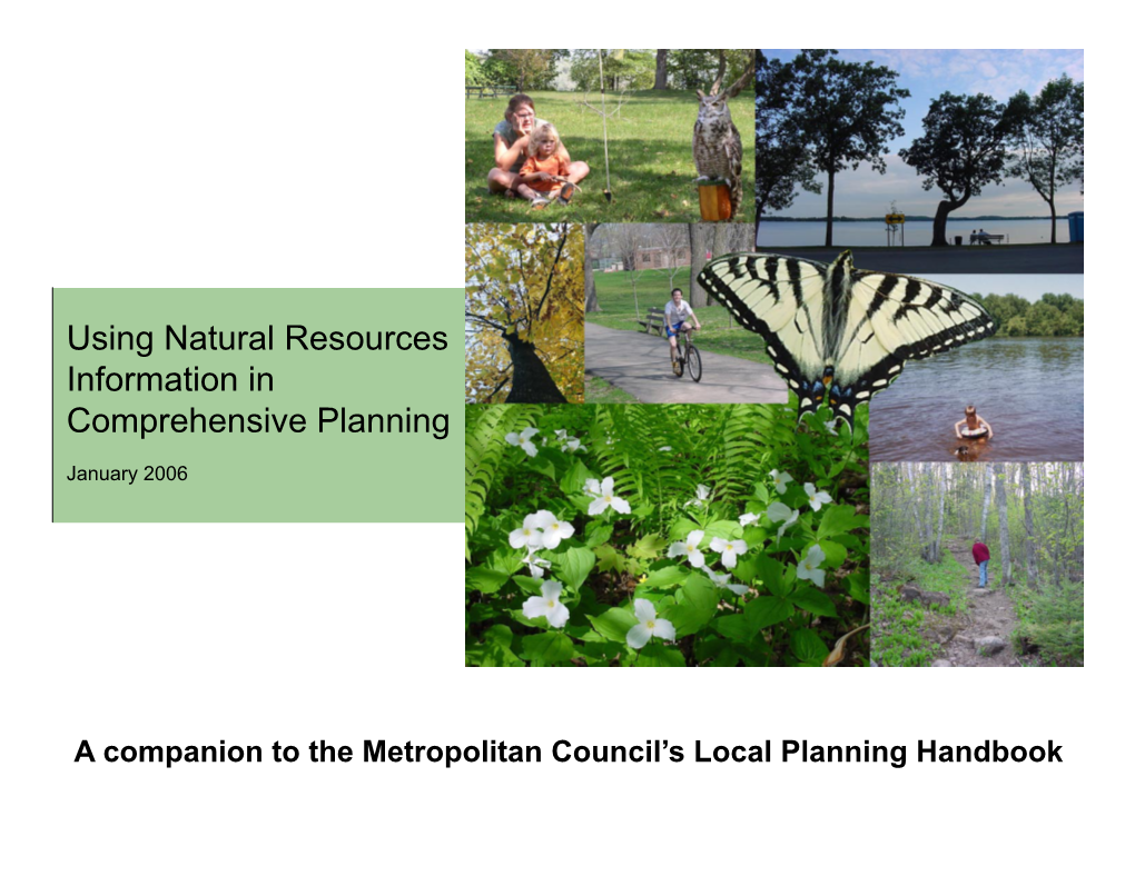 Using Natural Resources Information in Comprehensive Planning