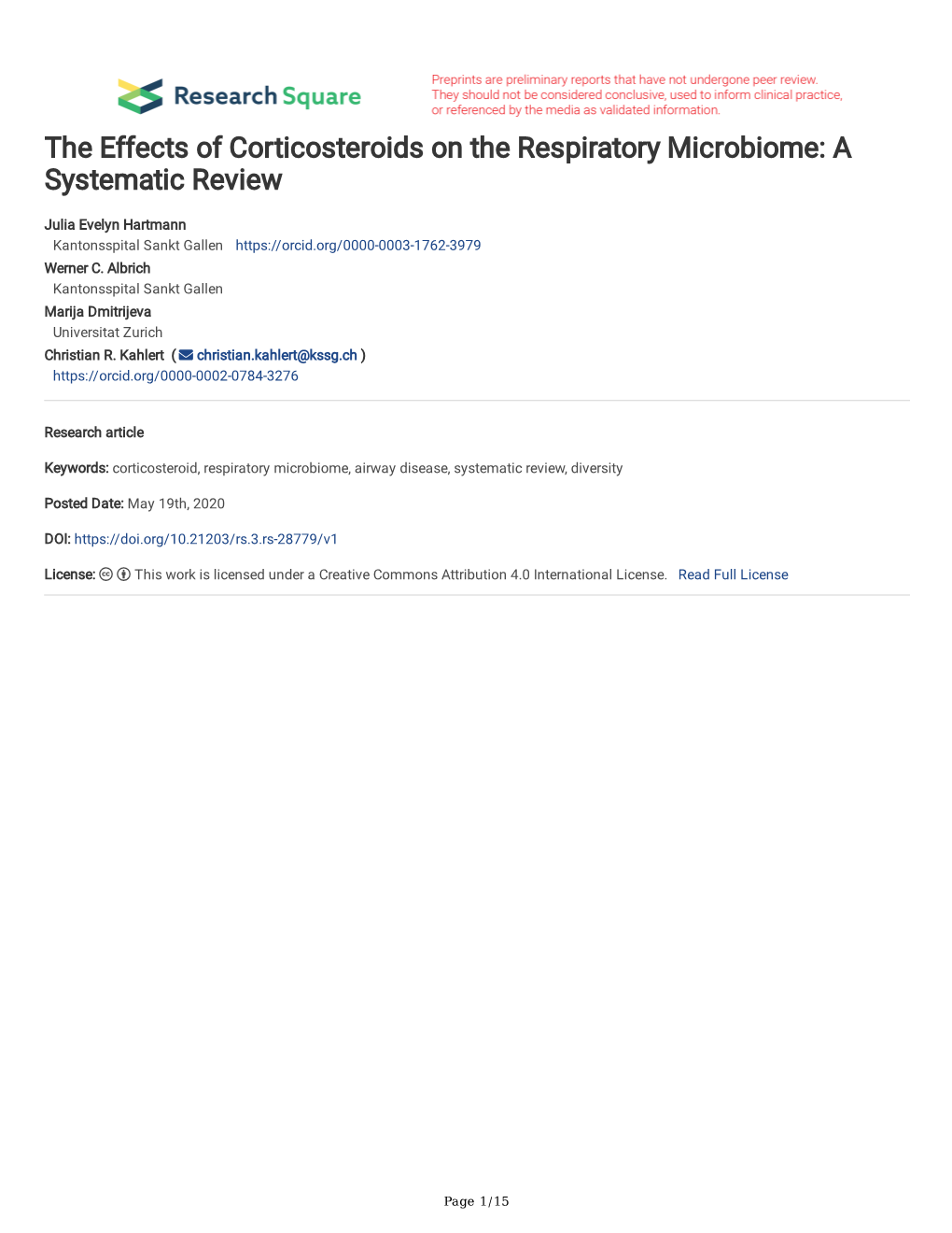 The Effects of Corticosteroids on the Respiratory Microbiome: a Systematic Review