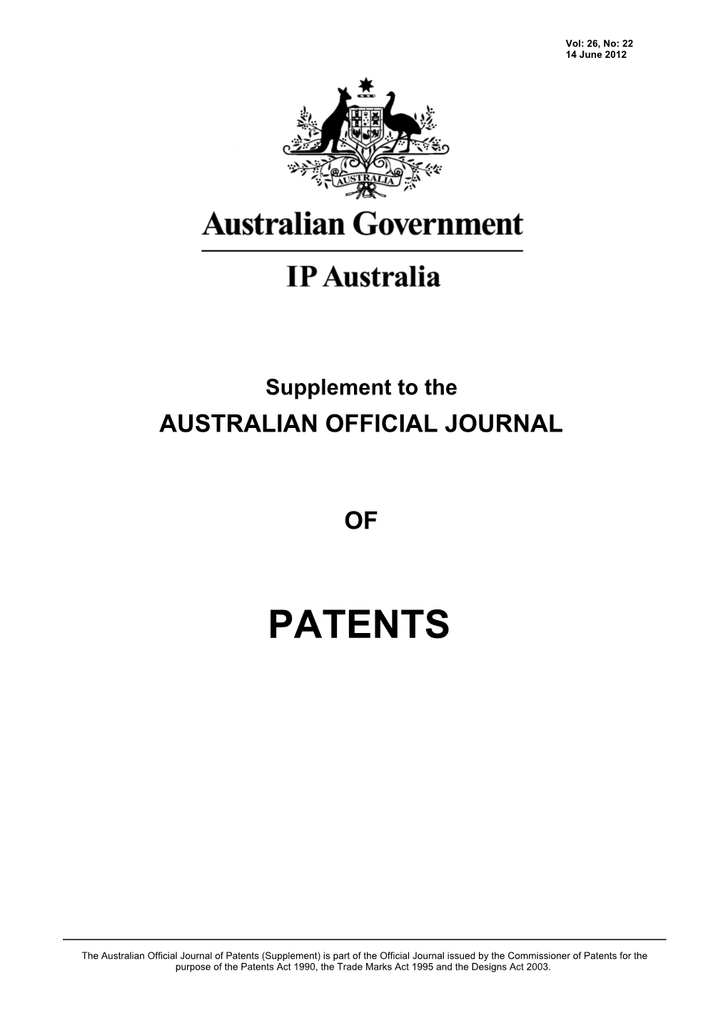 Australian Official Journal Of