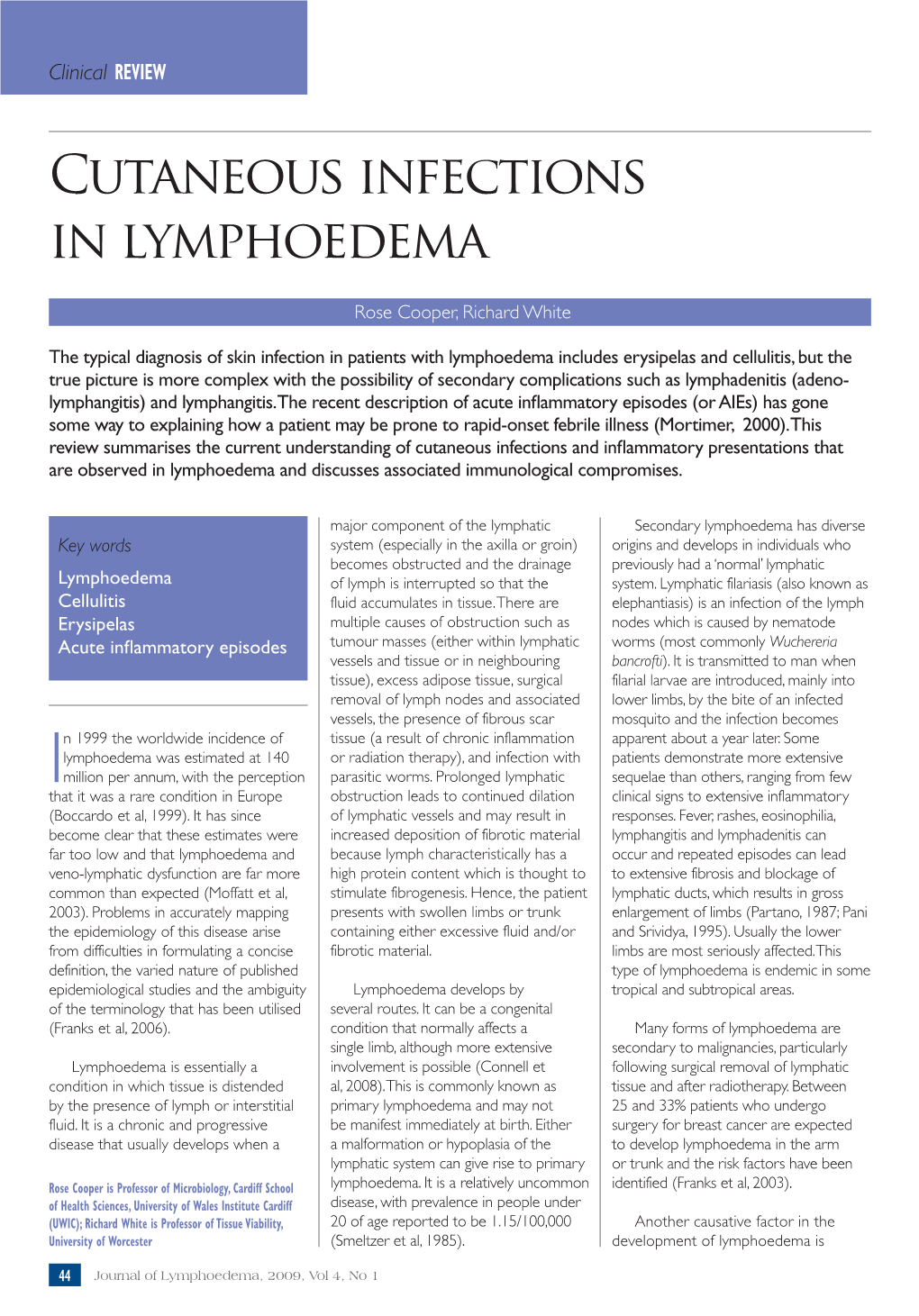 Cutaneous Infections in Lymphoedema