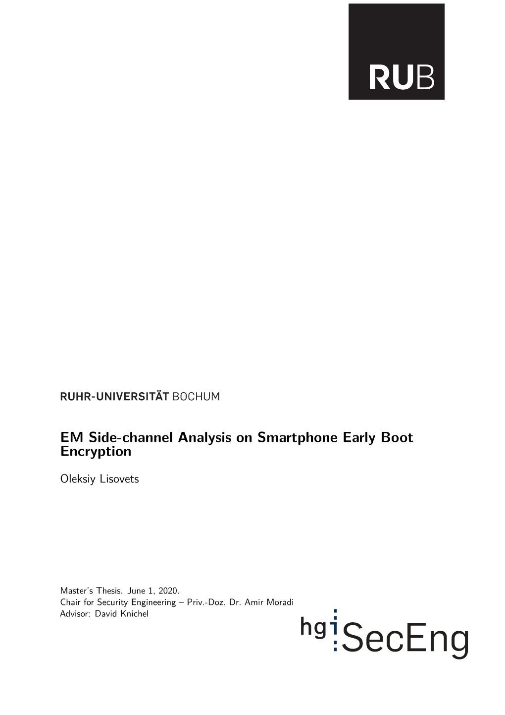 EM Side-Channel Analysis on Smartphone Early Boot Encryption