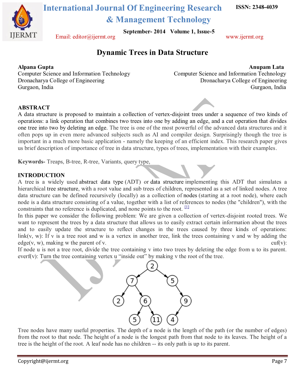 Dynamic Trees in Data Structure