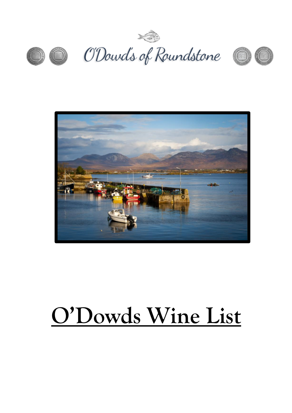 O'dowds Wine List