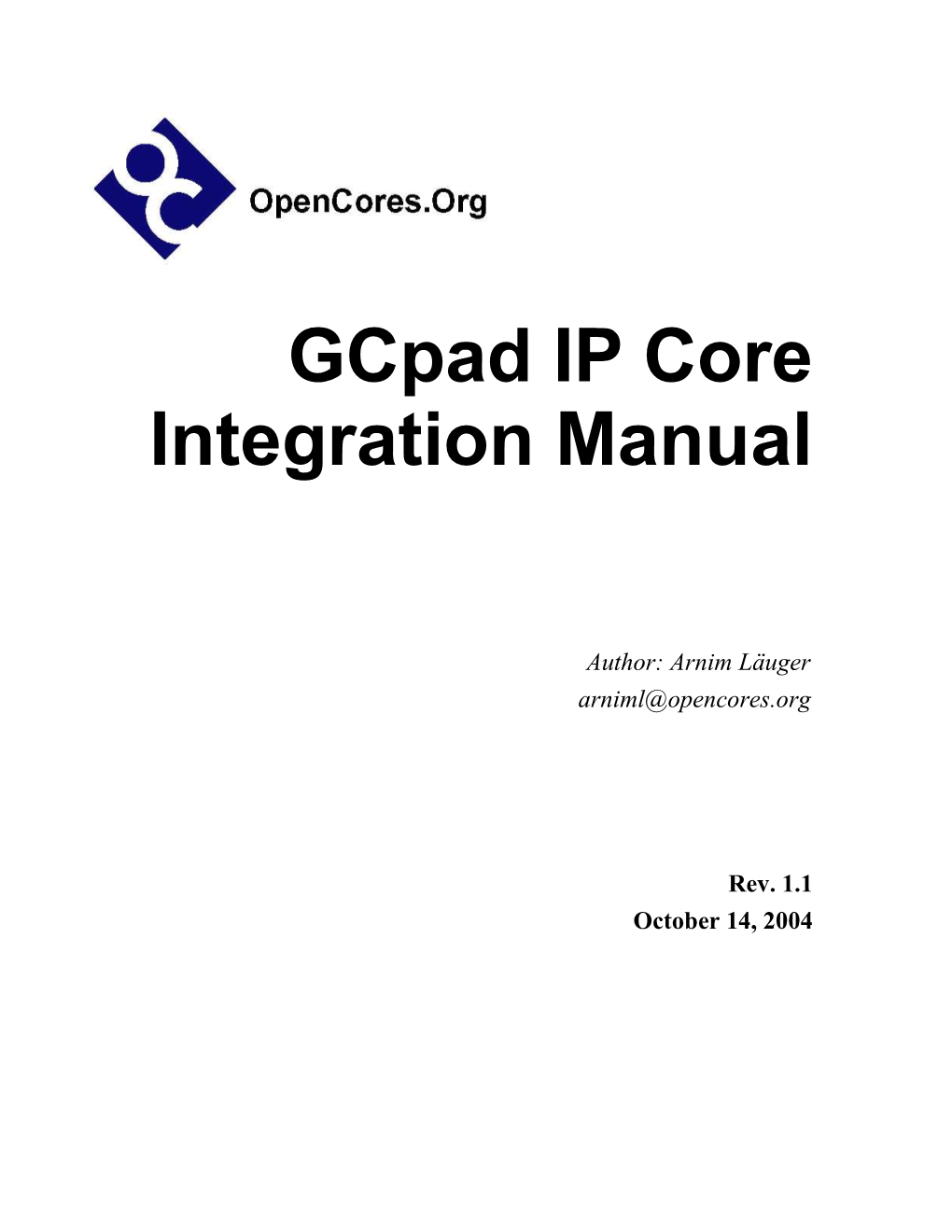 Gcpad Integration Manual