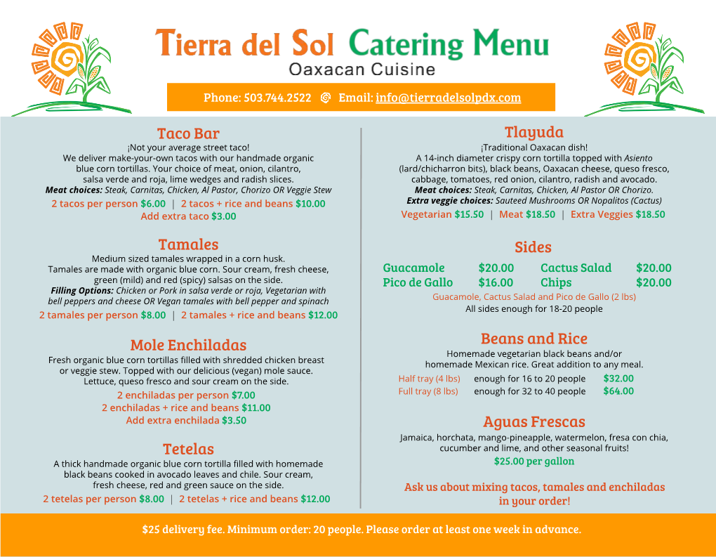 View Catering Menu