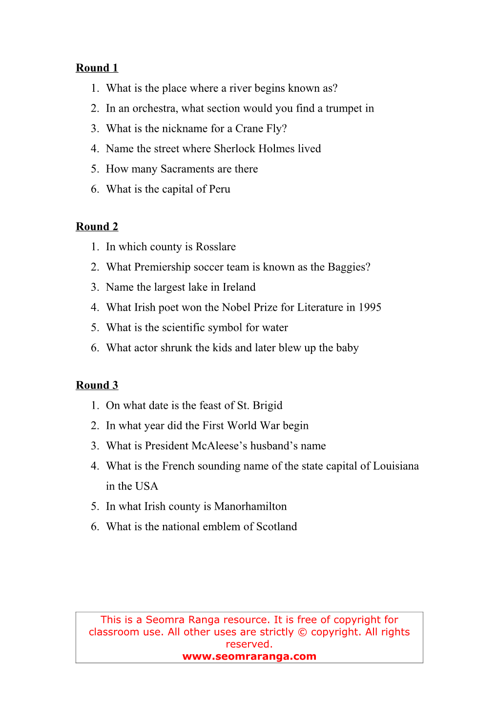 1. What Is the Place Where a River Begins Known As?