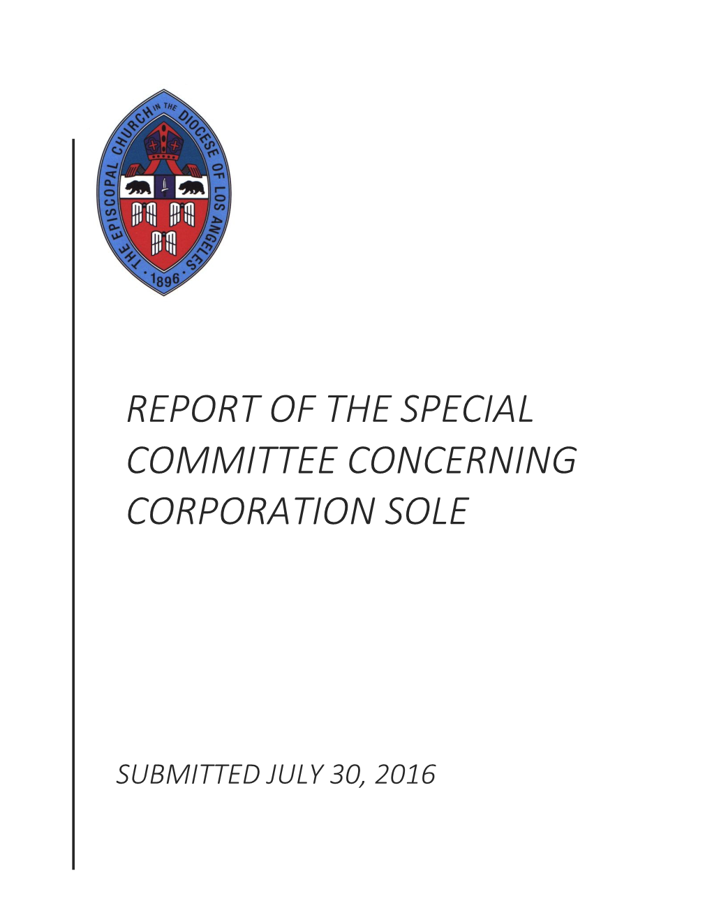 Final Corp Sole Report 7-31-16