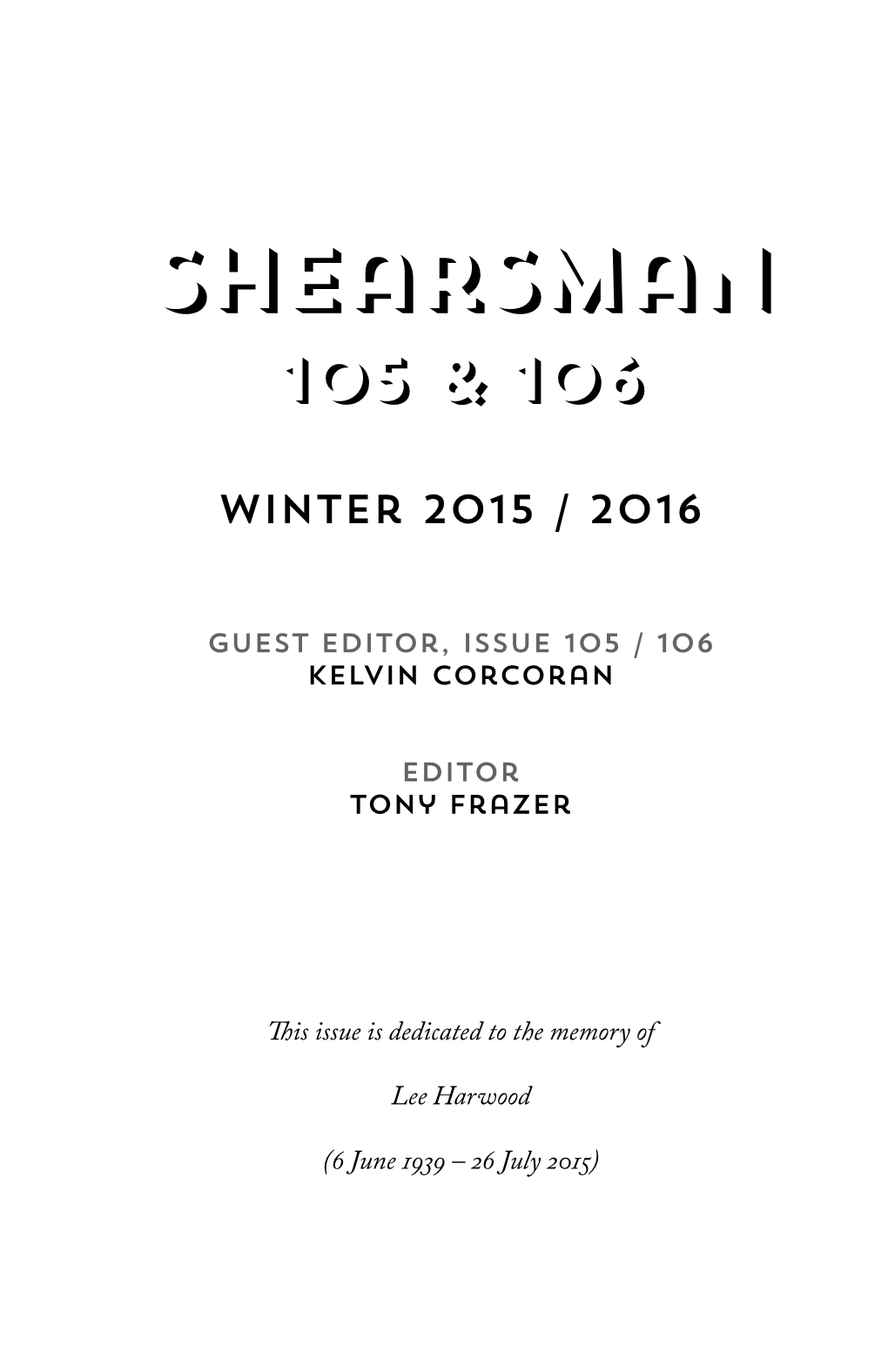 Shearsman 105 & 106