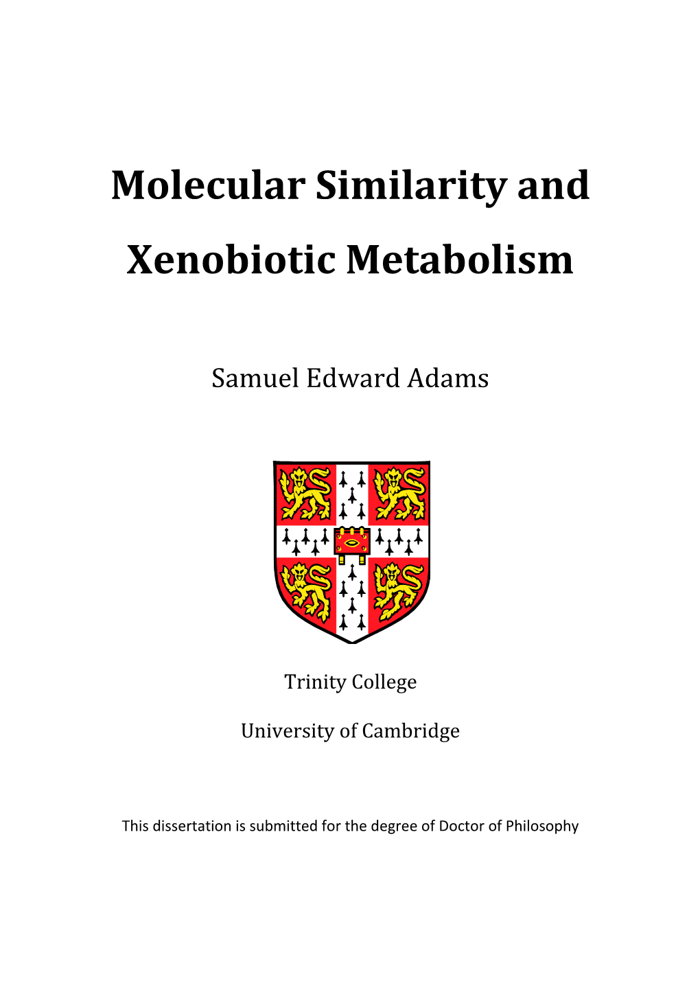 Molecular Similarity and Xenobiotic Metabolism