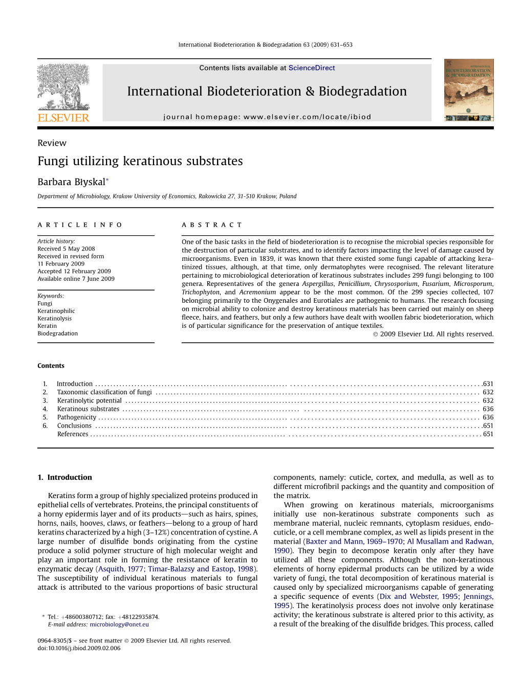 Fungi Utilizing Keratinous Substrates