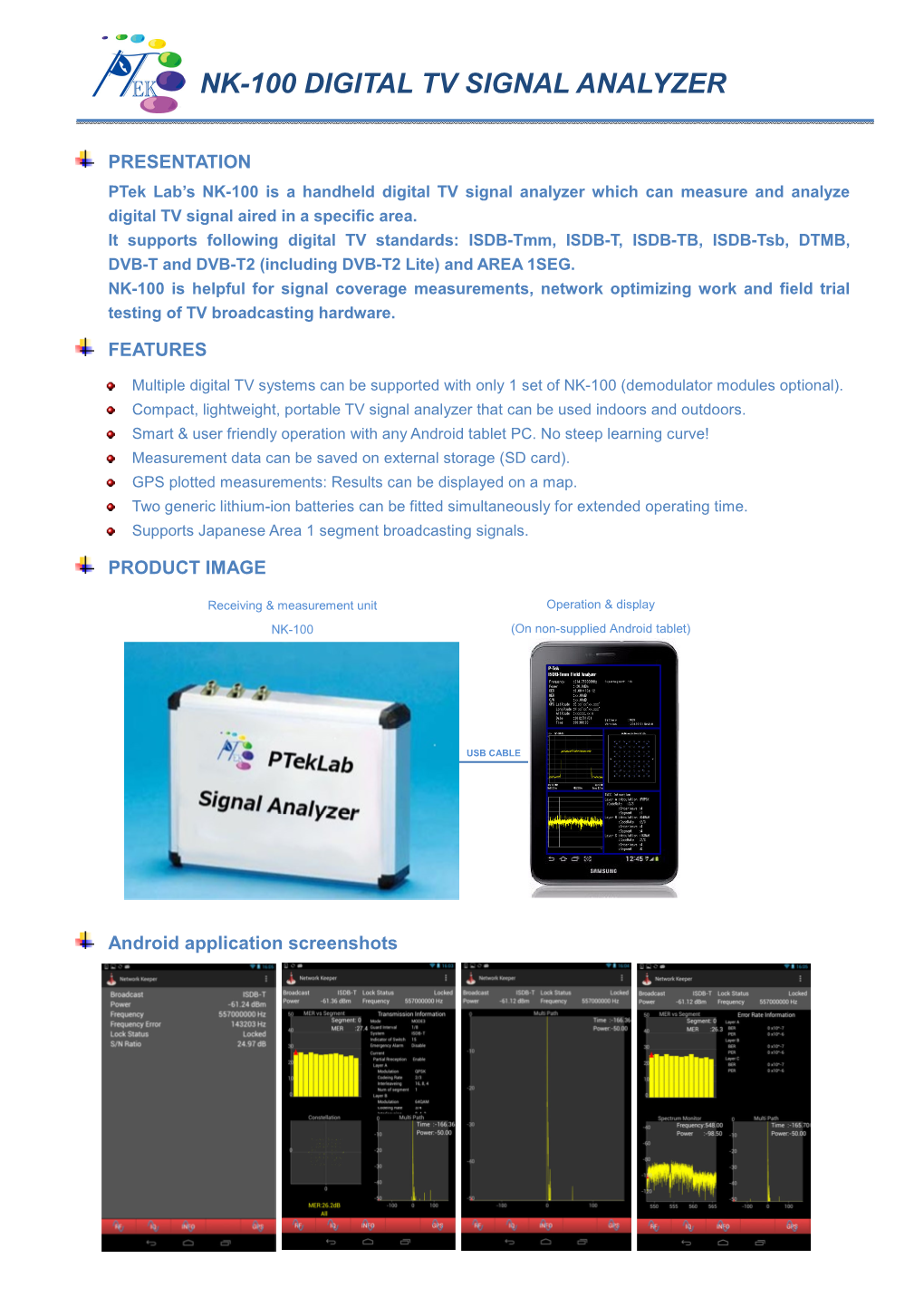 Nk-100 Digital Tv Signal Analyzer