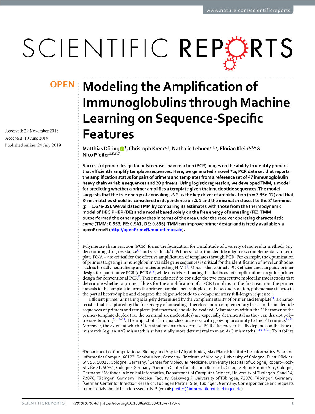 Modeling the Amplification of Immunoglobulins Through Machine
