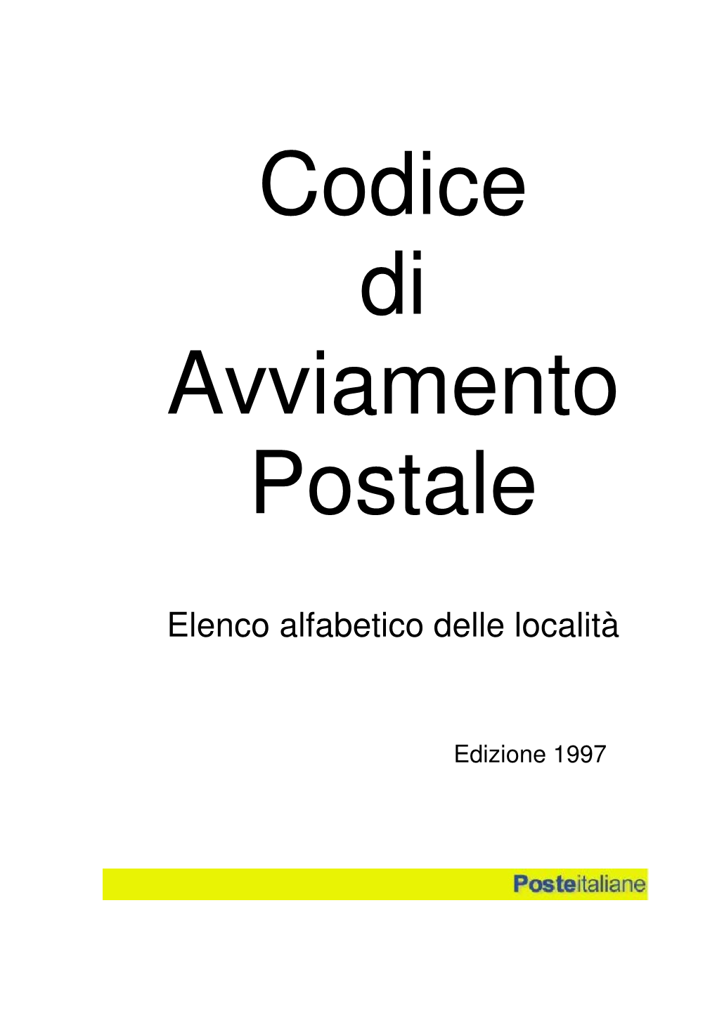 Elenco Alfabetico Delle Località