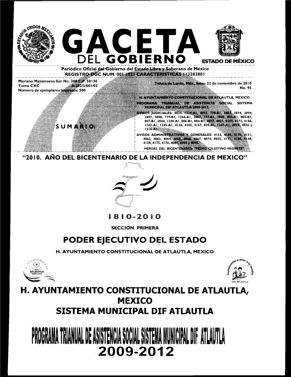 DEL GOBIERNO ESTADO DE MÉXICO Periódico Oficial Obierno Del G.Grano De México REGIST C NUM