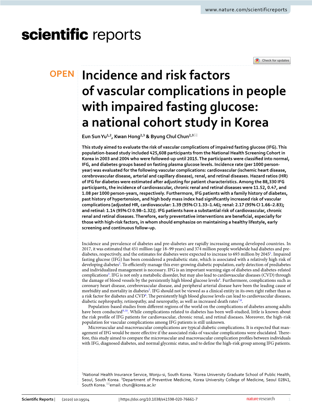 Incidence and Risk Factors of Vascular Complications in People