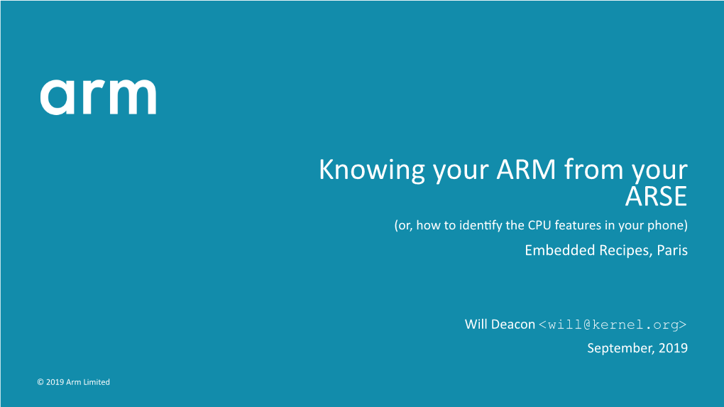 Knowing Your ARM from Your ARSE (Or, How to Identify the CPU Features