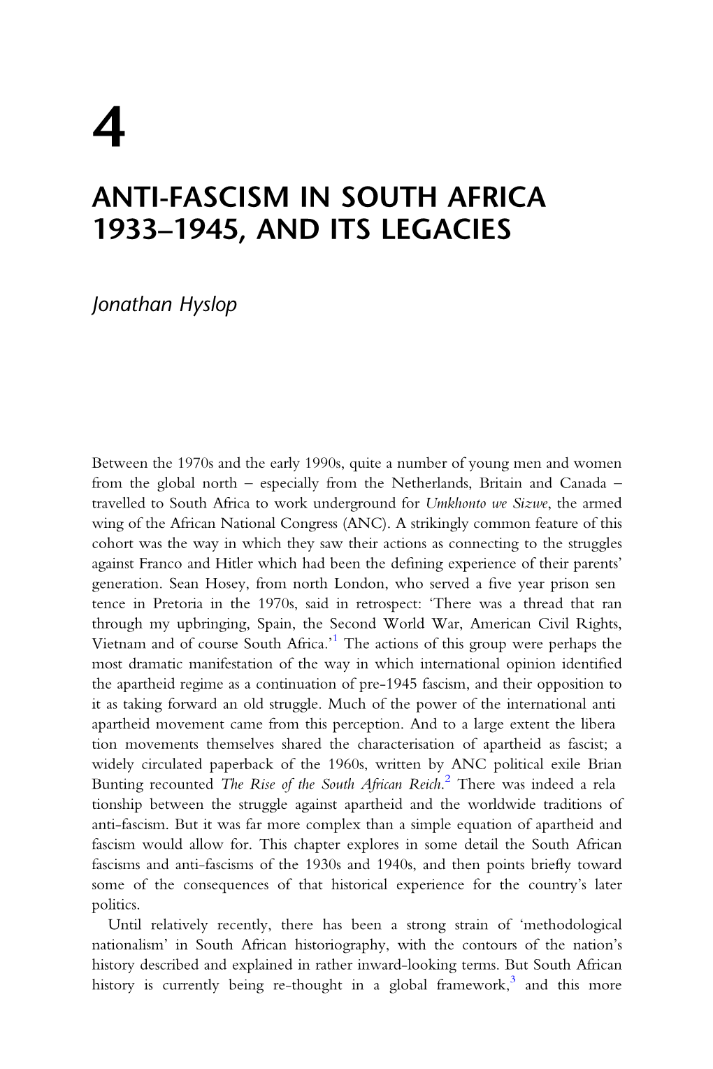 Anti-Fascism in a Global Perspective