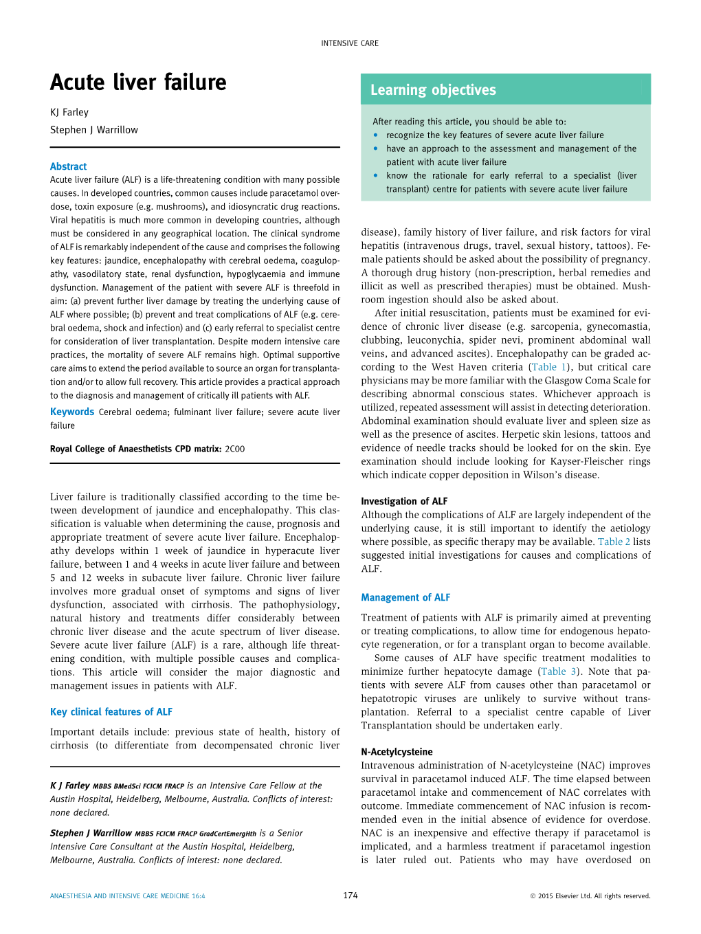 Acute Liver Failure