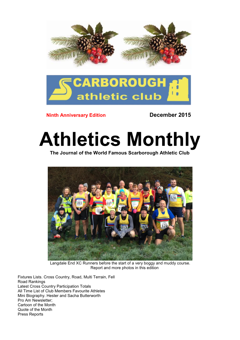 Athletics Monthly the Journal of the World Famous Scarborough Athletic Club