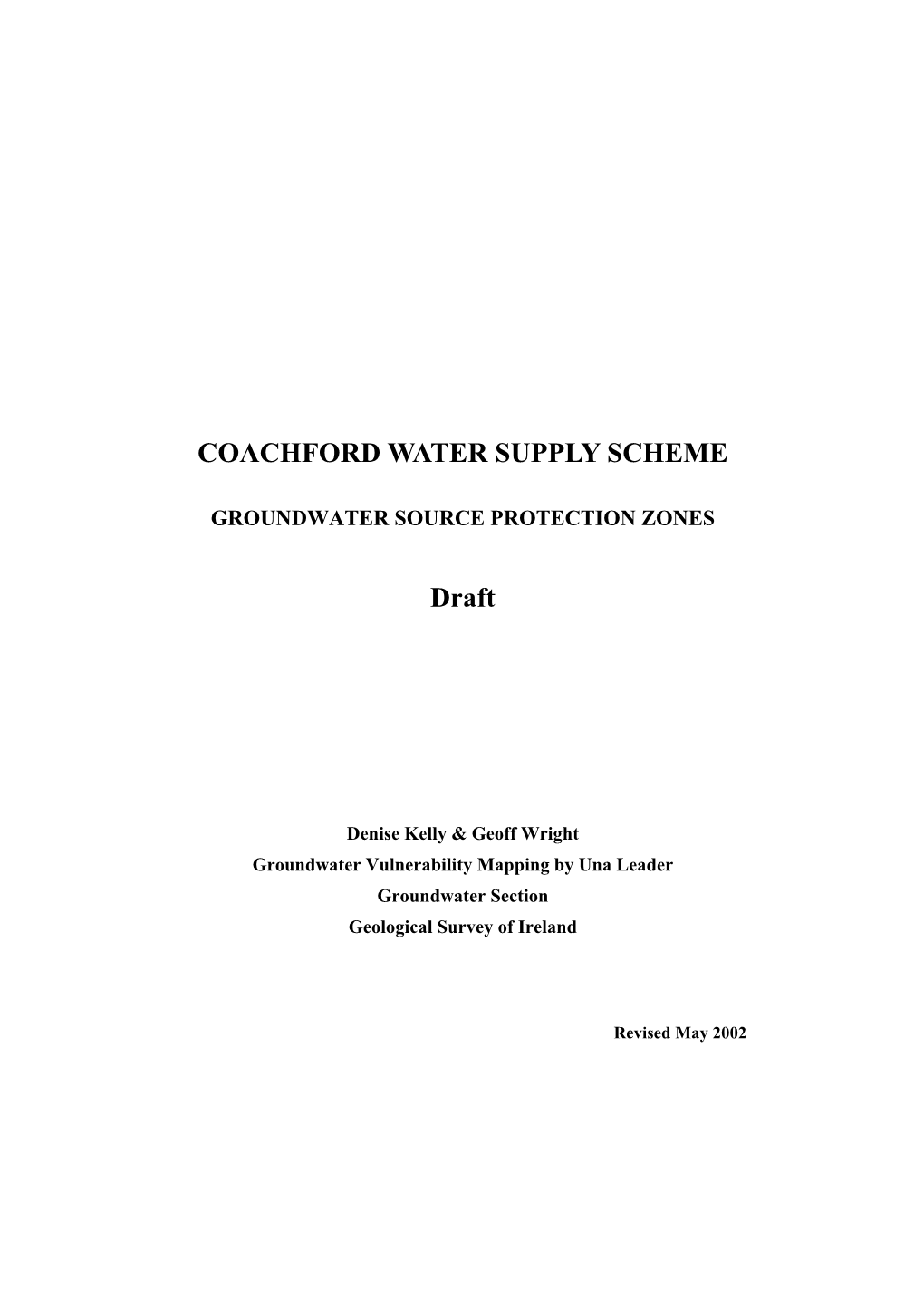 COACHFORD WATER SUPPLY SCHEME Draft