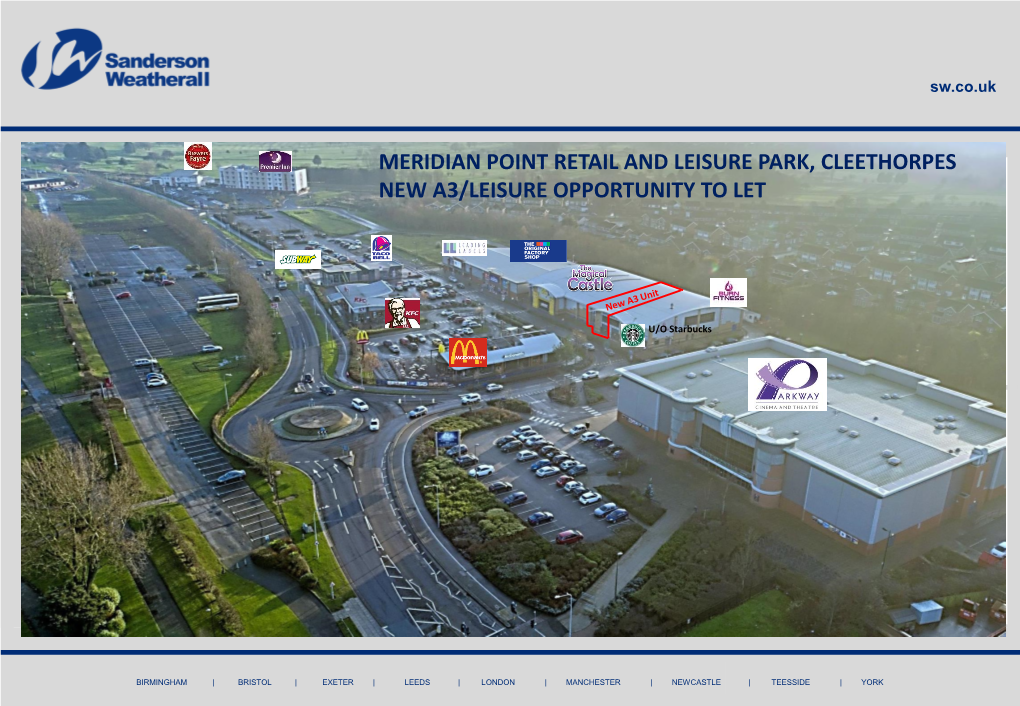 Meridian Point Retail and Leisure Park, Cleethorpes New A3/Leisure Opportunity to Let