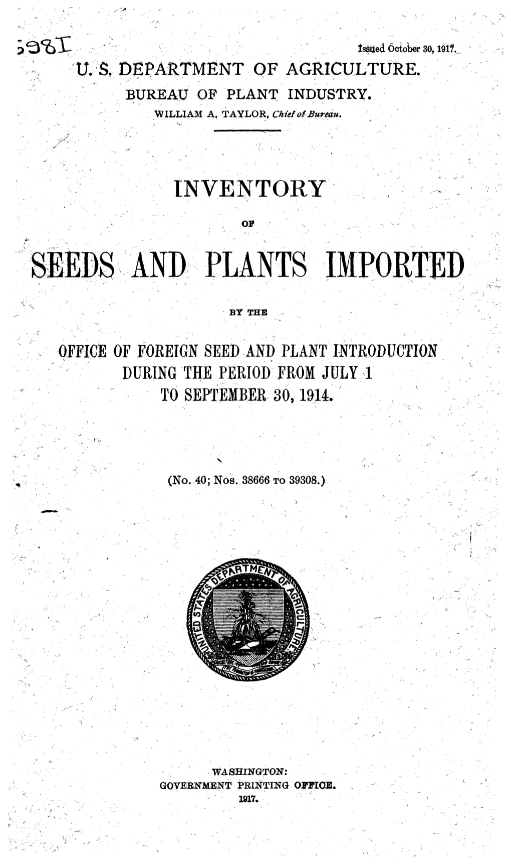 Seeds and Plants Imported