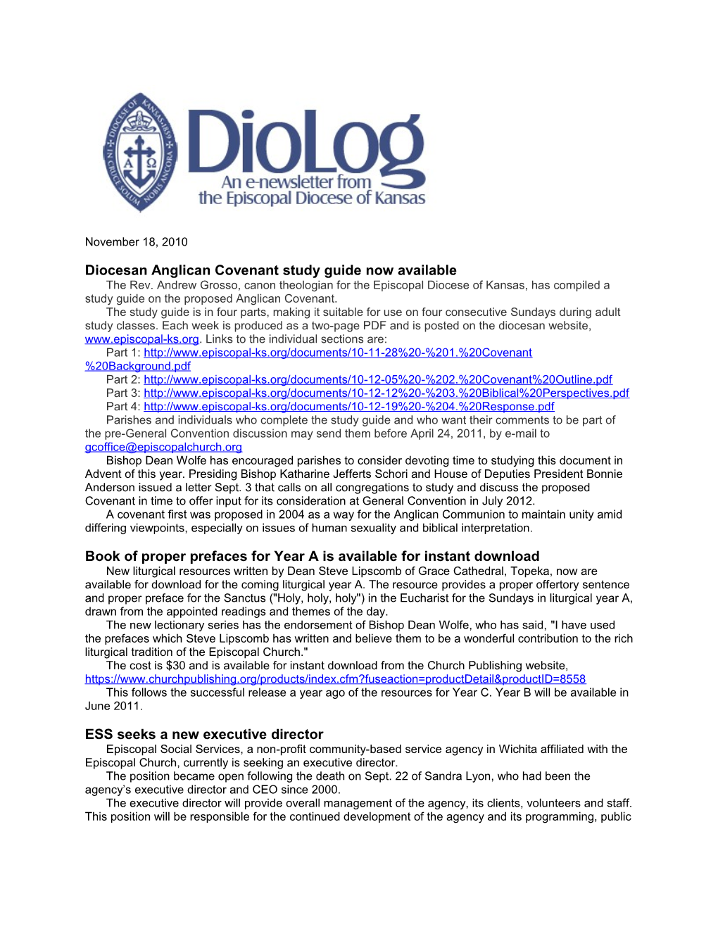 Diocesan Anglican Covenant Study Guide Now Available