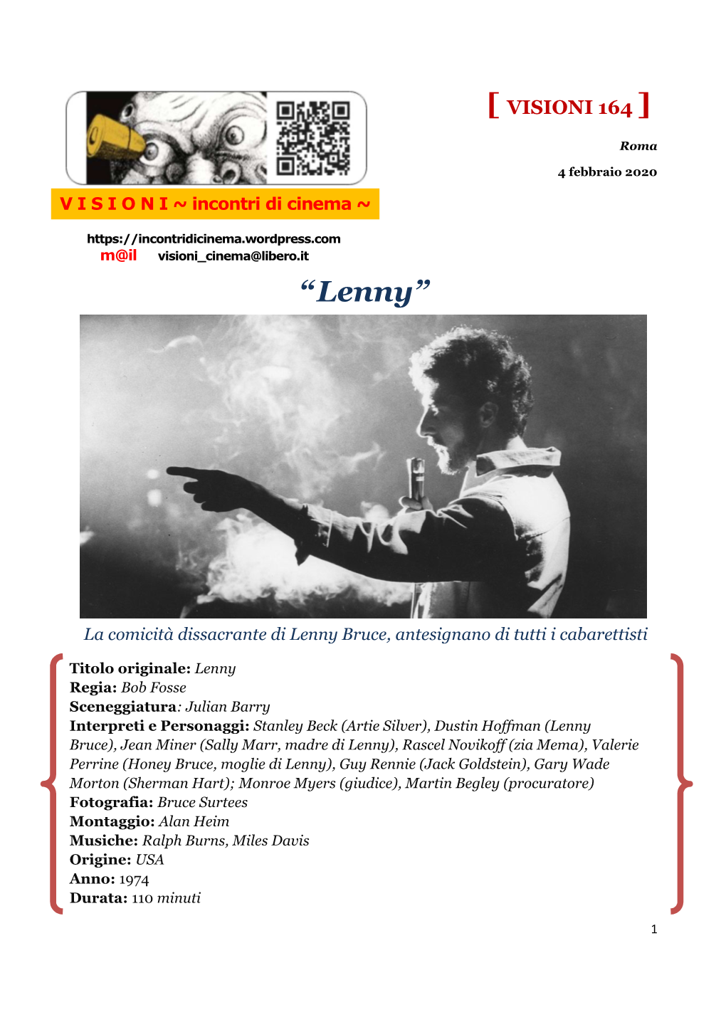 Lenny Bruce, Antesignano Di Tutti I Cabarettisti
